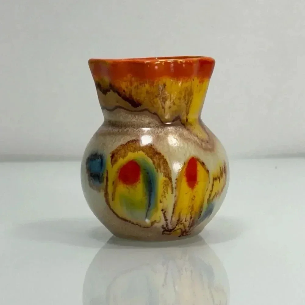 Vintage West Germany Handmade Colorful‎ Bud Vase